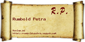 Rumbold Petra névjegykártya