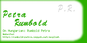 petra rumbold business card